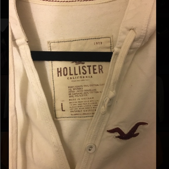 Hollister Cream Hoodie with Logo - Picture 3 of 3